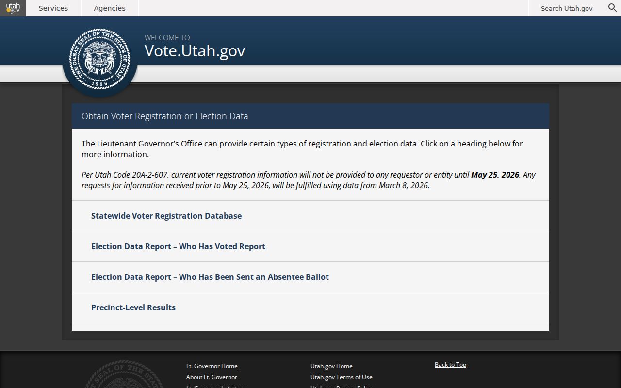 Salt Lake City voter records statewide file request details